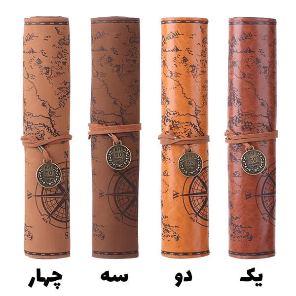 جامدادی رولی چرمی طرح نقشه گنج